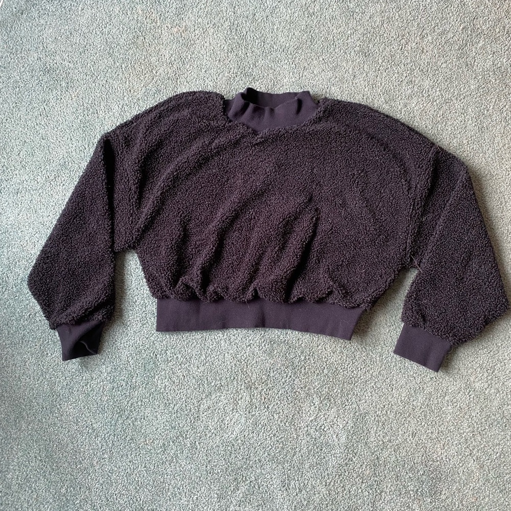 Fabletics Cozy Black Textured Sweater